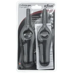 Lot de 2 allume-gaz rechargeables, Noir