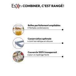 Lot de 4 bocaux de conservation hermétiques 0,5L à 1,5L