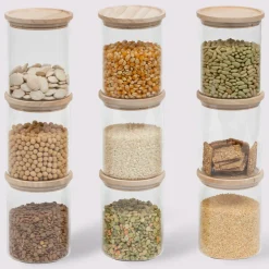 Lot de 9 bocaux de conservation hermétiques en verre 350ml