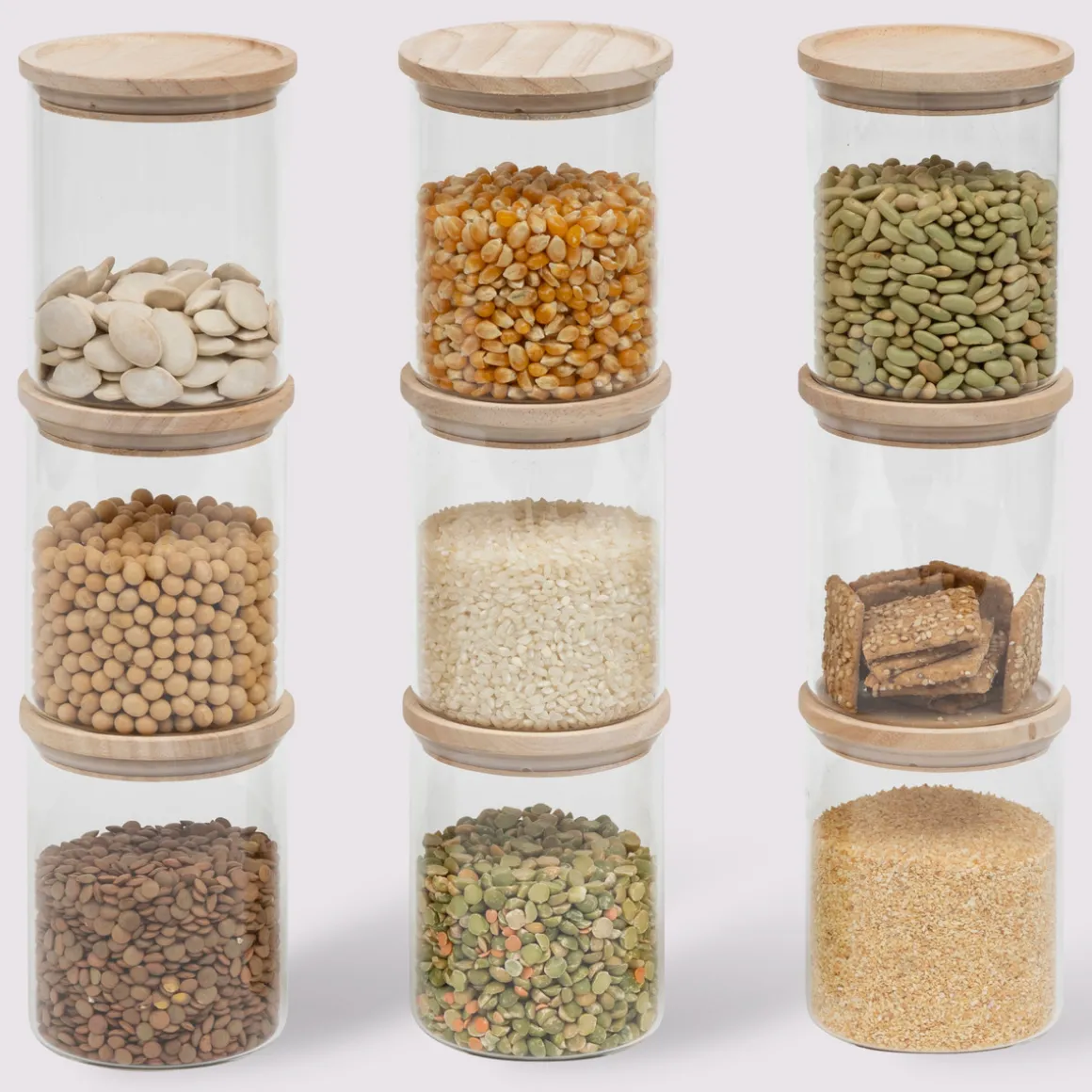 Lot de 9 bocaux de conservation hermétiques en verre 350ml