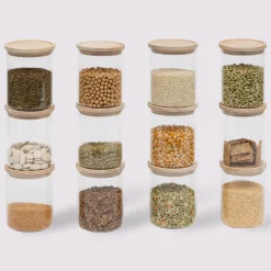 Lot de 12 bocaux de conservation hermétiques en verre 350ml