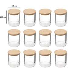 Lot de 12 bocaux de conservation hermétiques en verre 350ml