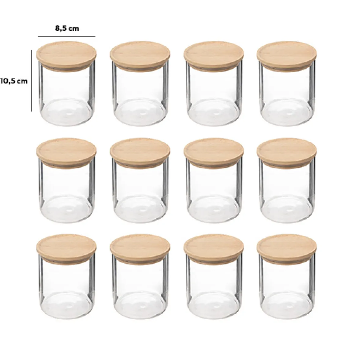 Lot de 12 bocaux de conservation hermétiques en verre 350ml