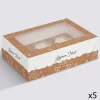 Lot de 5 boîtes à cupcakes, Beige