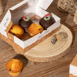 Lot de 5 boîtes à cupcakes, Beige