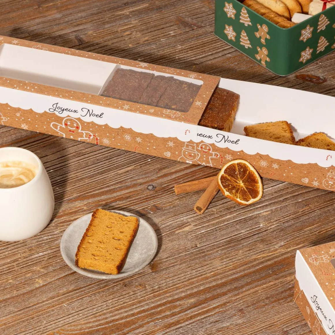 Lot de 2 boîtes à gâteaux, Beige