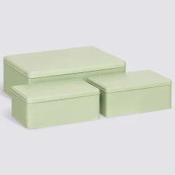 Lot de 3 boîtes de rangement, L.31/20,5 cm, Vert Clair