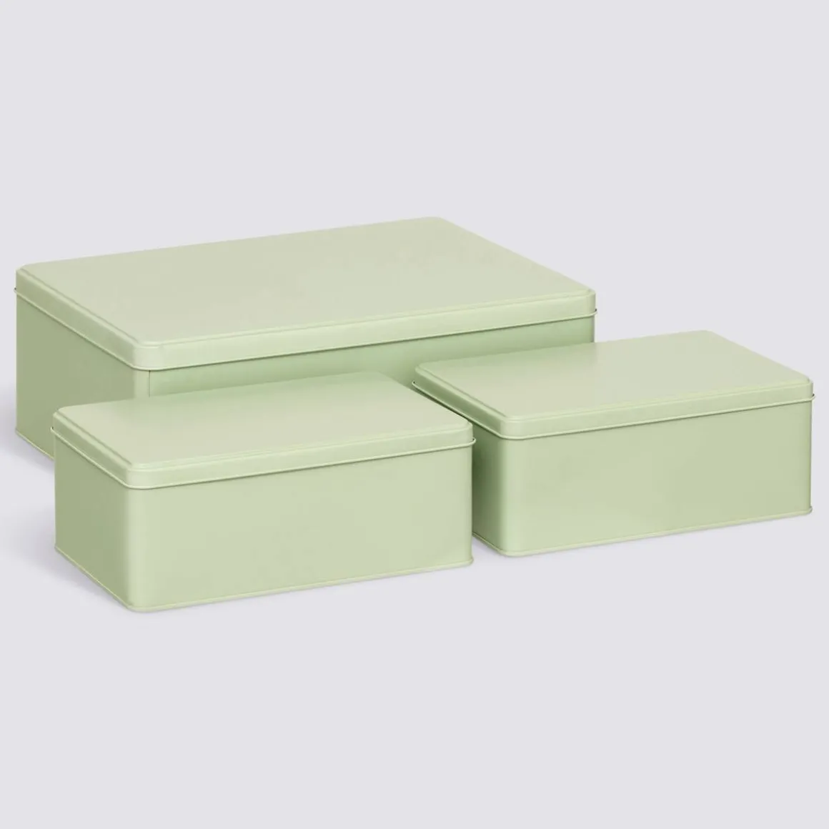 Lot de 3 boîtes de rangement, L.31/20,5 cm, Vert Clair