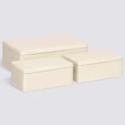 Lot de 3 boîtes de rangement, L.31/20,5 cm, Argile