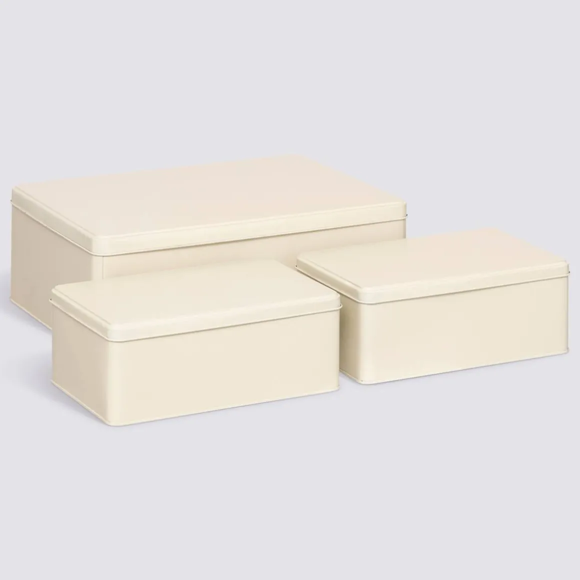 Lot de 3 boîtes de rangement, L.31/20,5 cm, Argile