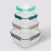 Lot de 4 boîtes en plastique carré