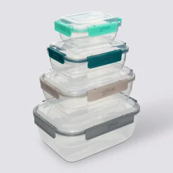 Lot de 4 boîtes en plastique rectangle