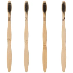Lot de 4 brosses à dents, Bambou