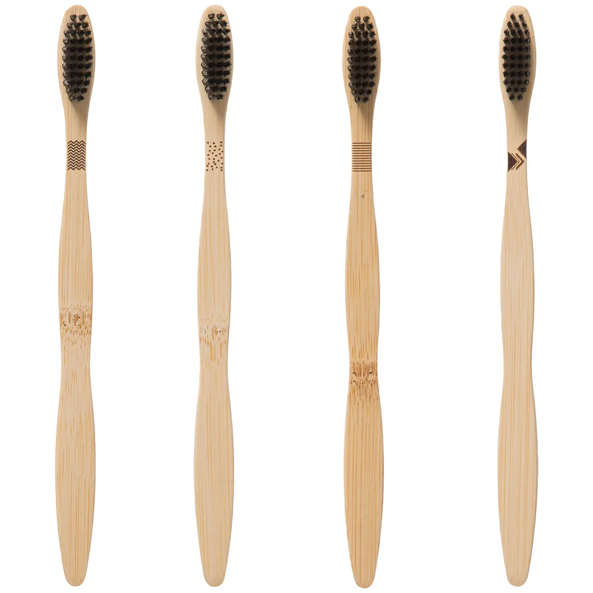 Lot de 4 brosses à dents, Bambou