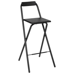 Lot de 2 chaises de bar pliantes, Noir