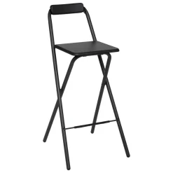 Lot de 4 chaises de bar pliantes, Noir