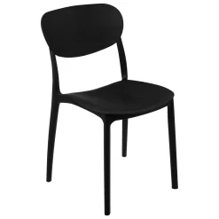 Lot de 6 chaises empilables plastique, Noir