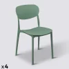 Lot de 4 chaises empilables plastique, Vert
