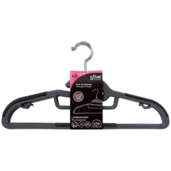 Lot de 8 cintres antidérapants avec encoches, Gris