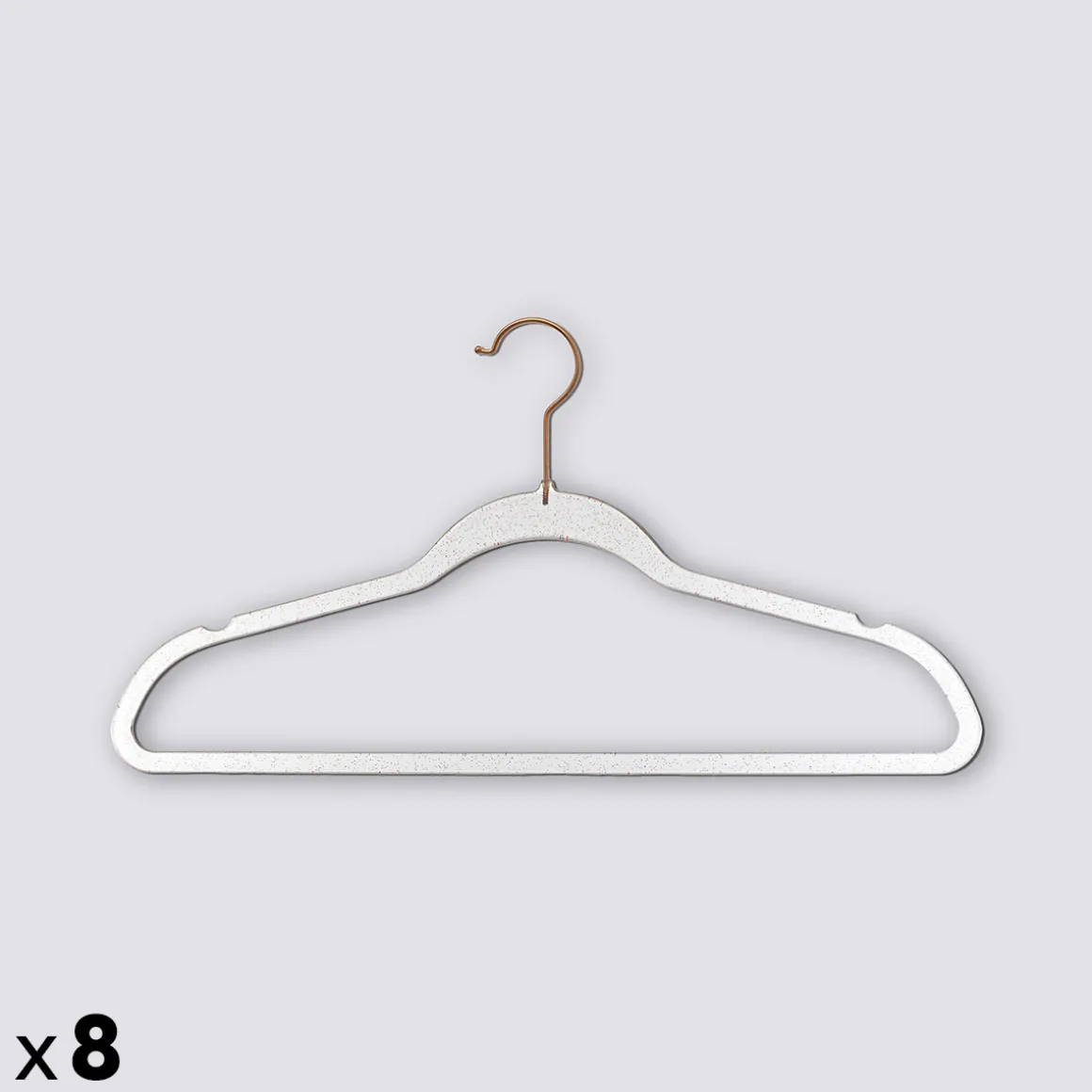 Lot de 8 cintres antidérapants plastique