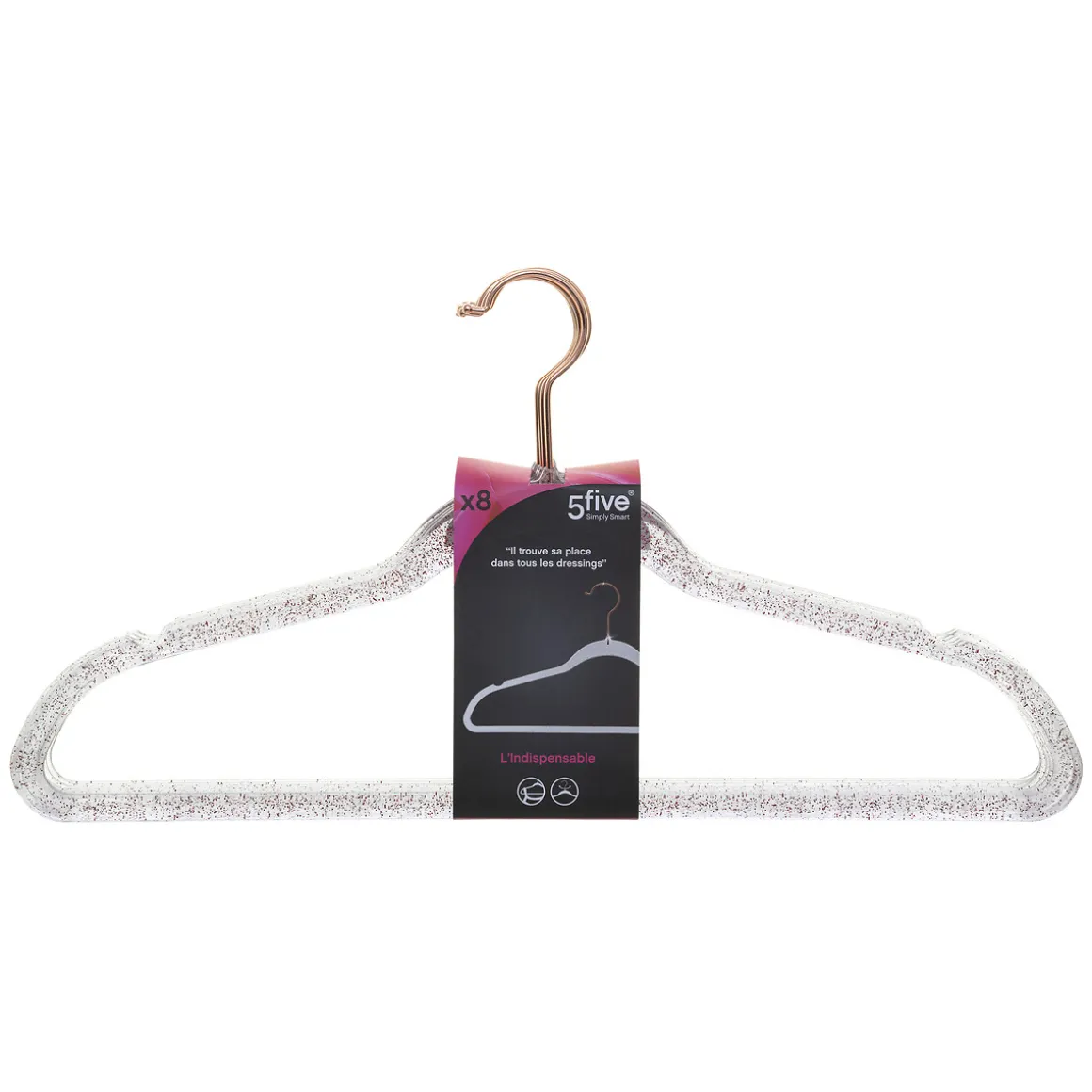 Lot de 8 cintres antidérapants plastique