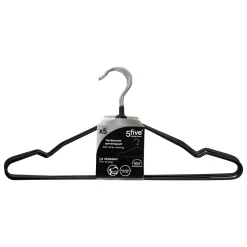 Lot de 5 cintres anti-dérapant, Noir