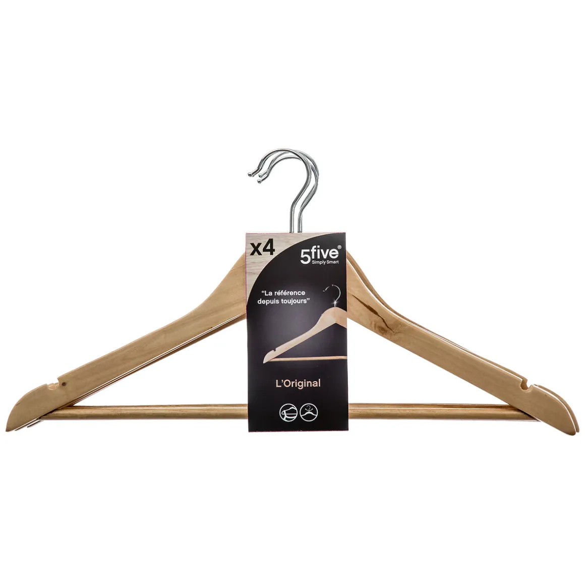 Lot de 4 cintres en bois