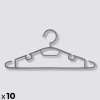 Lot de 10 cintres en plastique, Gris