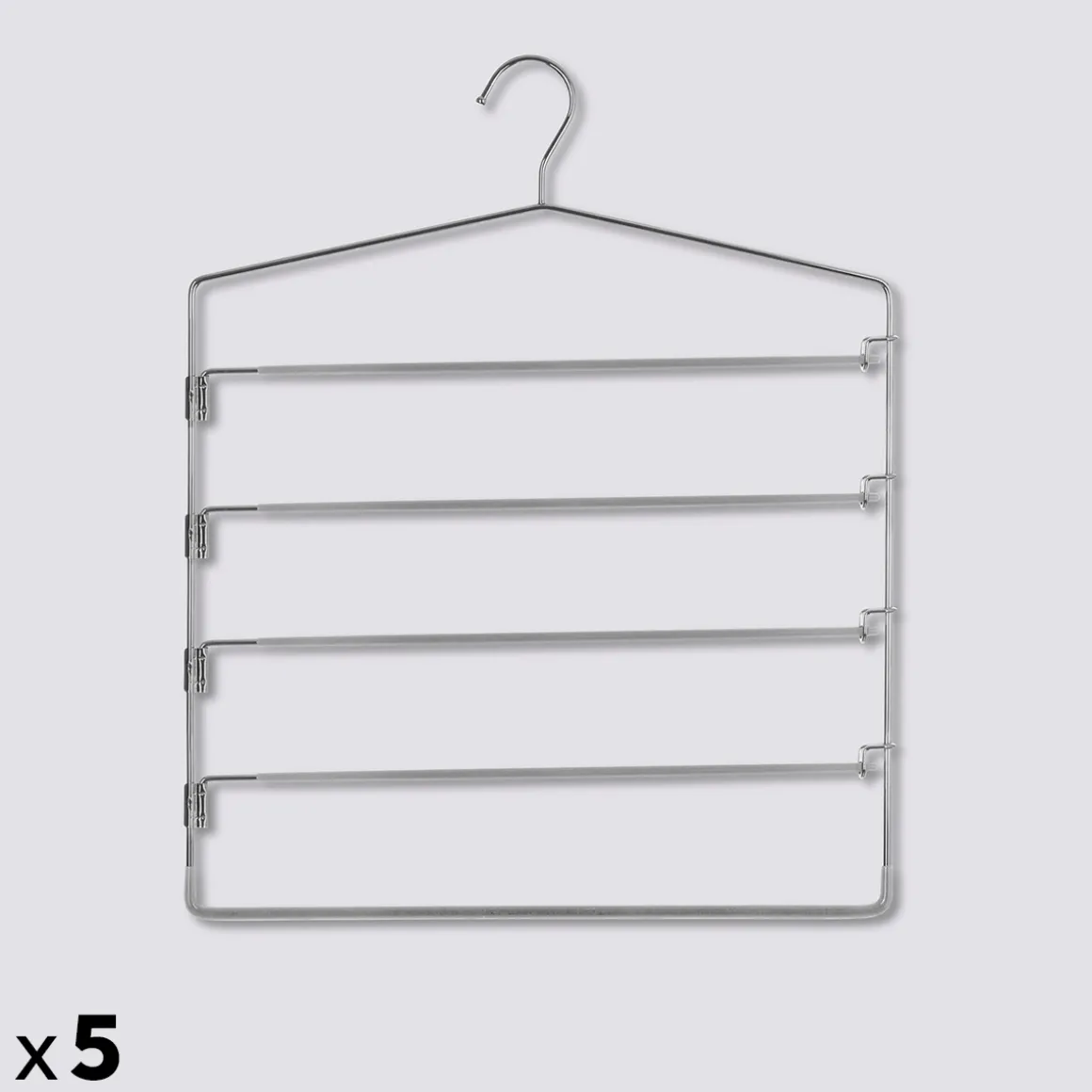 Lot de 5 cintres pantalons en métal