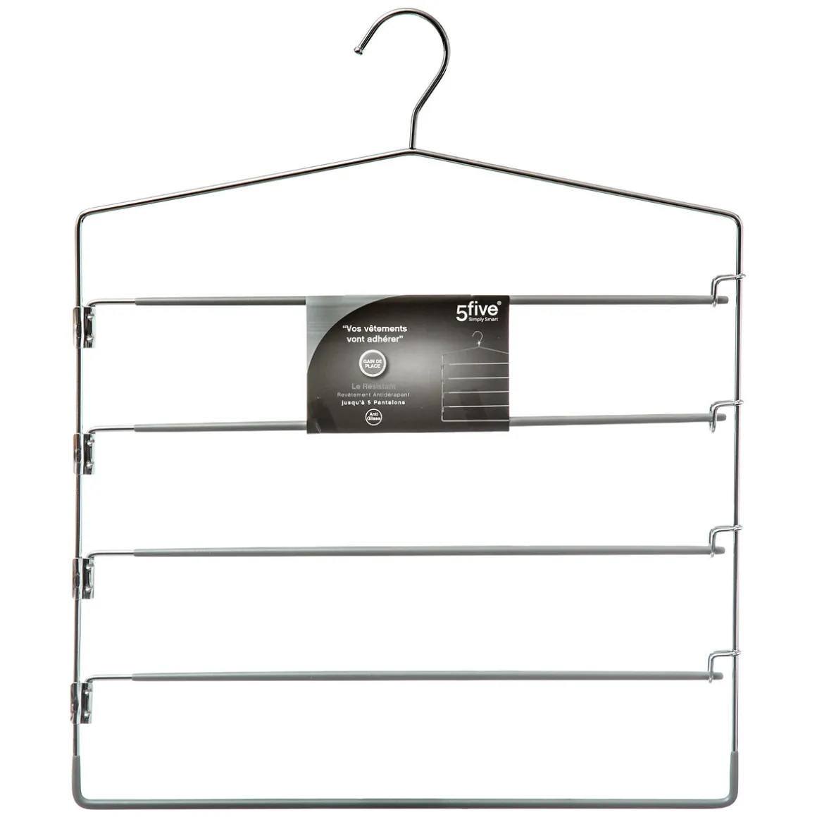 Lot de 5 cintres pantalons en métal