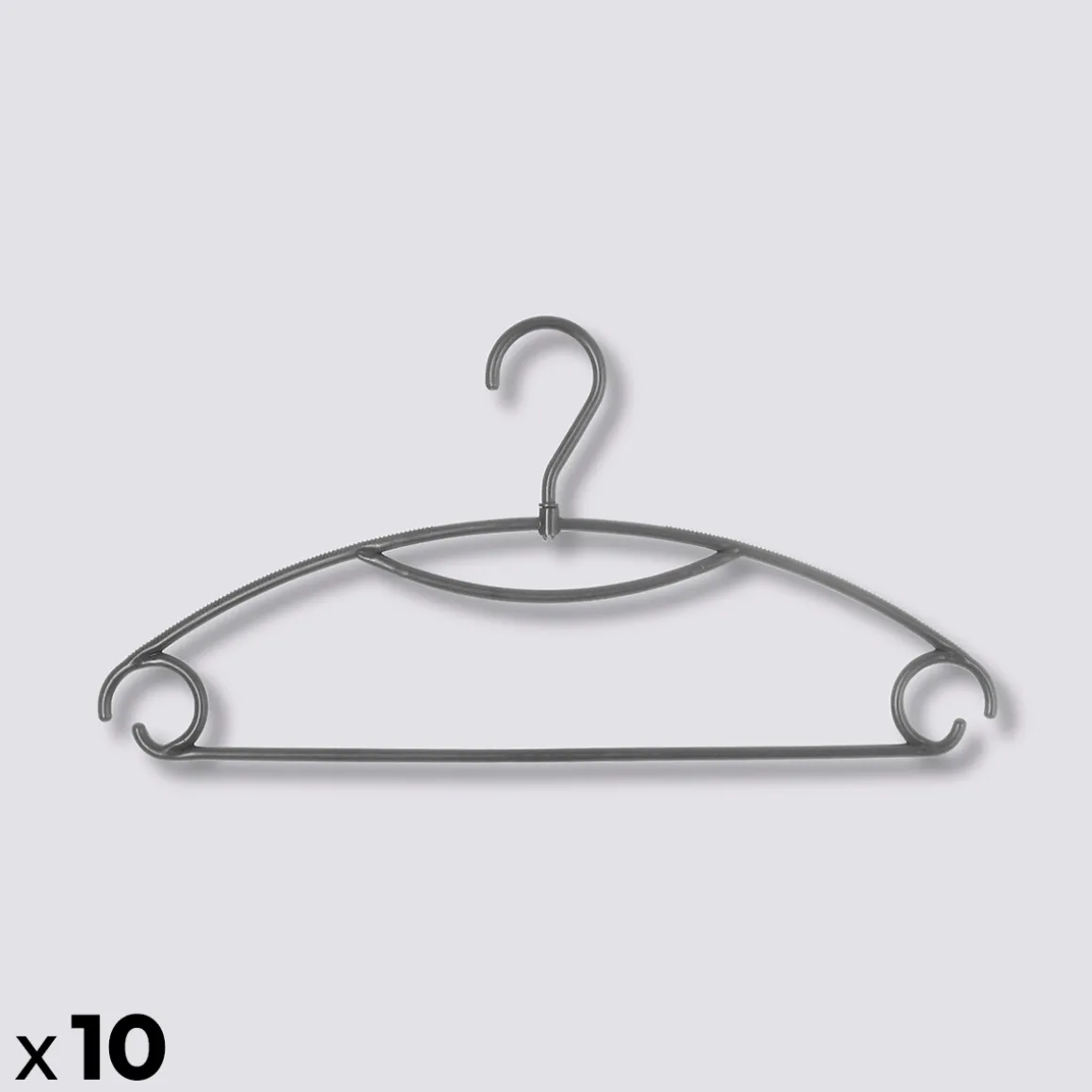 Lot de 10 cintres rotatifs, Platisque gris