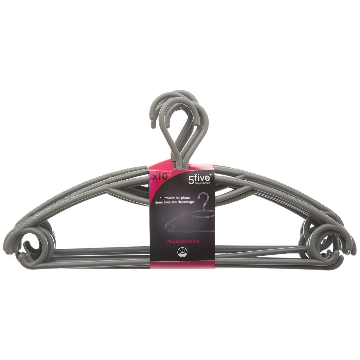 Lot de 10 cintres rotatifs, Platisque gris