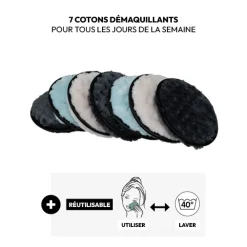 Lot de 7 cotons lavables, Microfibre