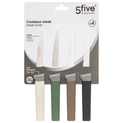 Lot de 4 couteaux à steak manche antidérapant