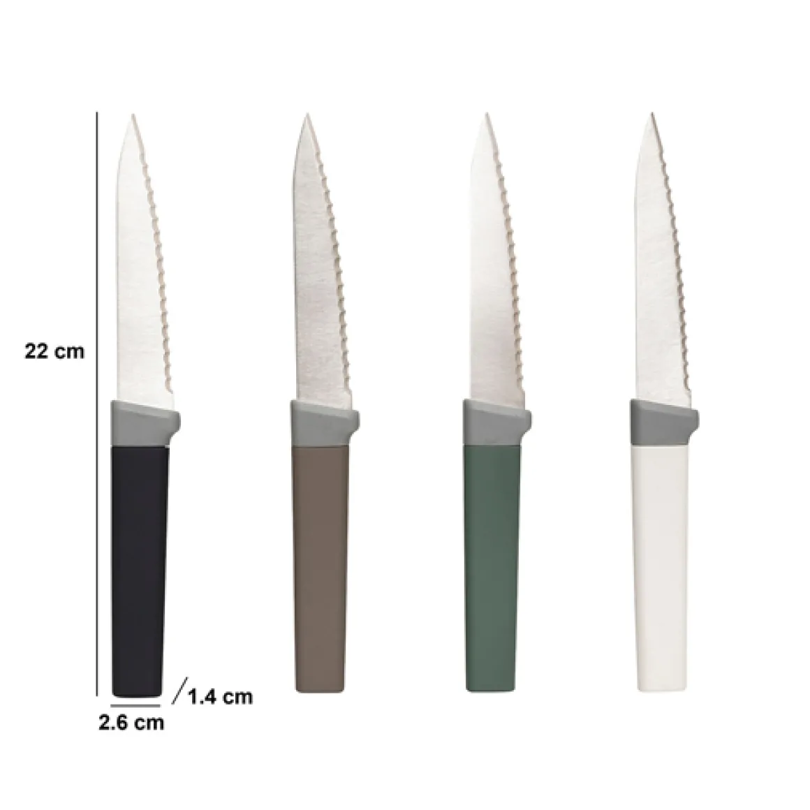 Lot de 4 couteaux à steak manche antidérapant
