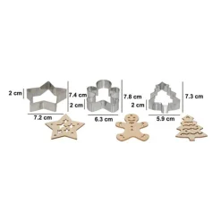 Lot de 3 emporte-pièces et 3 embosseurs Noël