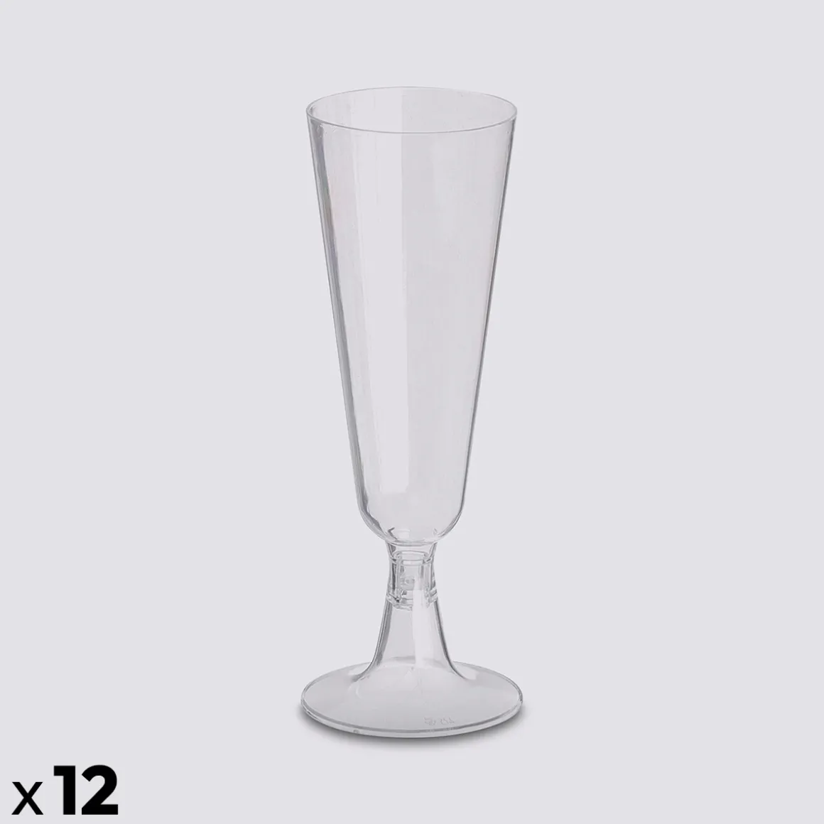Lot de 12 flûtes à champagne, plastique