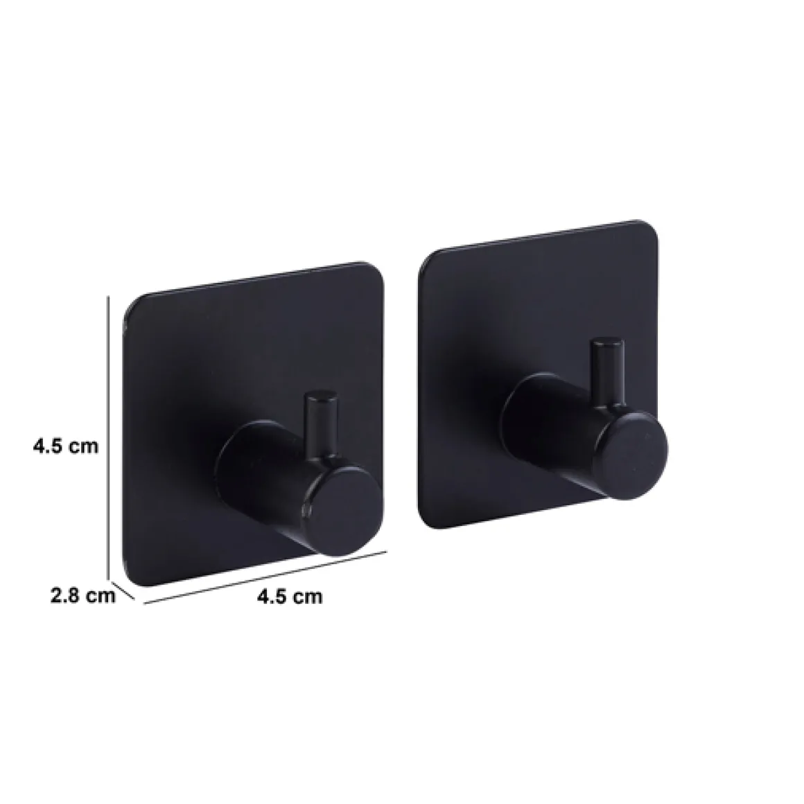 Lot de 2 patères adhésives 1 tête