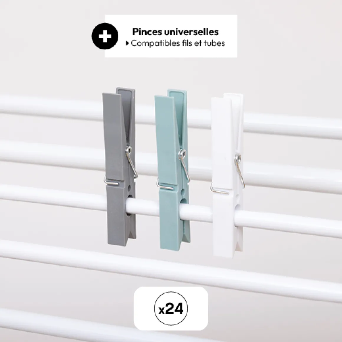 Lot de 24 pinces à linge