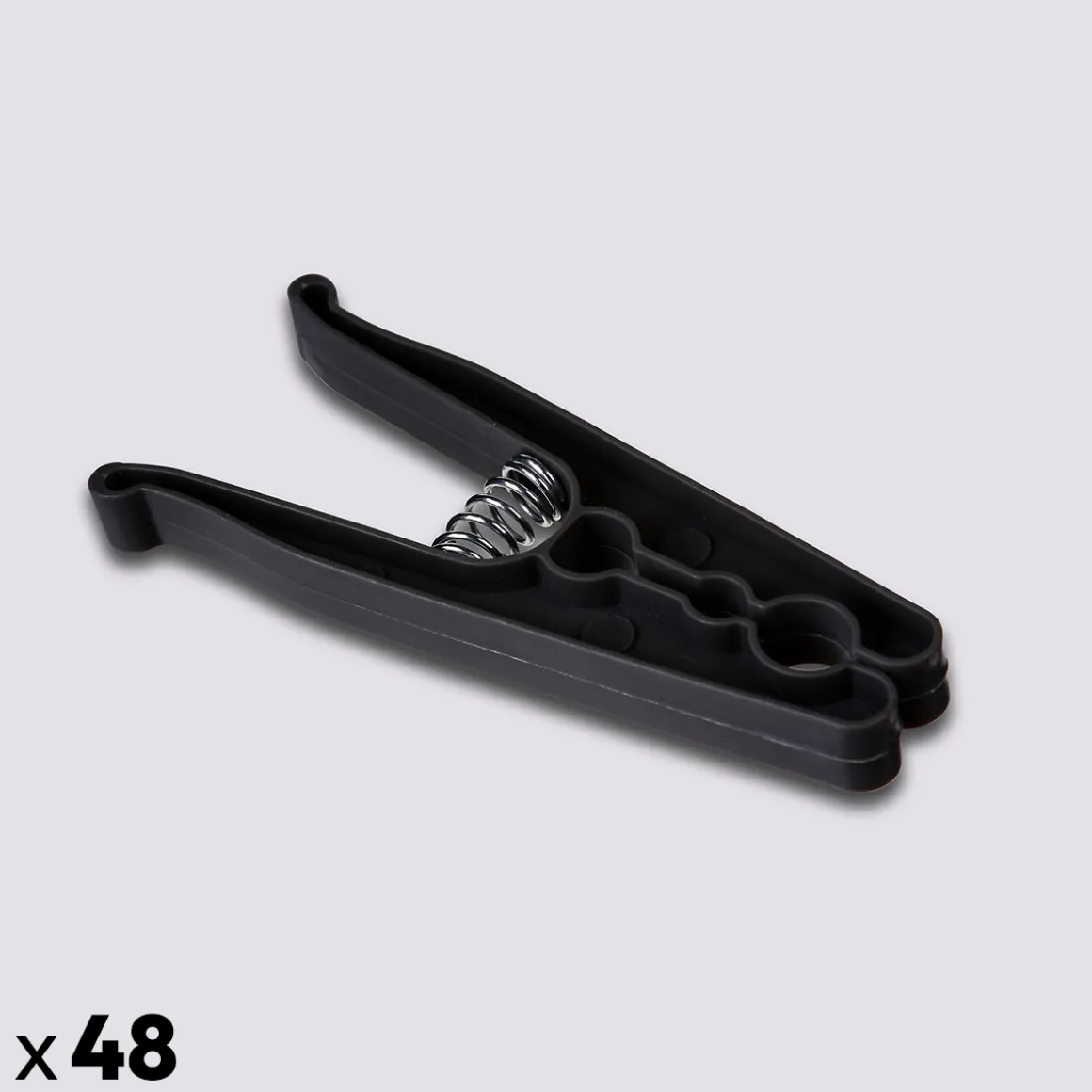 Lot de 48 pinces à linge, Noir