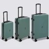 Lot de 3 valises 8 roues, H.77/67/55 cm, Vert