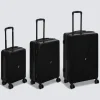 Lot de 3 valises 8 roues, H.77/67/55 cm, Noir