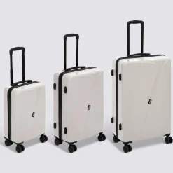 Lot de 3 valises 8 roues, H.77/67/55 cm, Argile