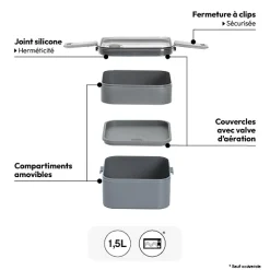 Lunch box 2 compartiments 1,5L