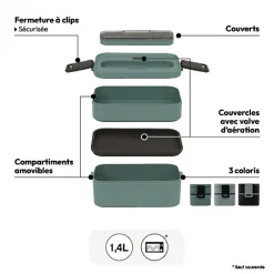 Lunch box double compartiments avec couverts