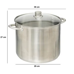Marmite inox avec couvercle 13L