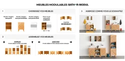 Meuble 1 porte, Bambou