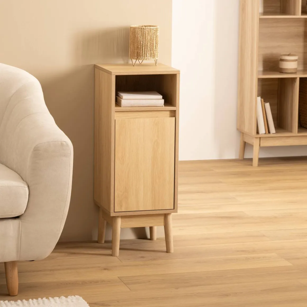 Meuble bas 1 porte, Beige