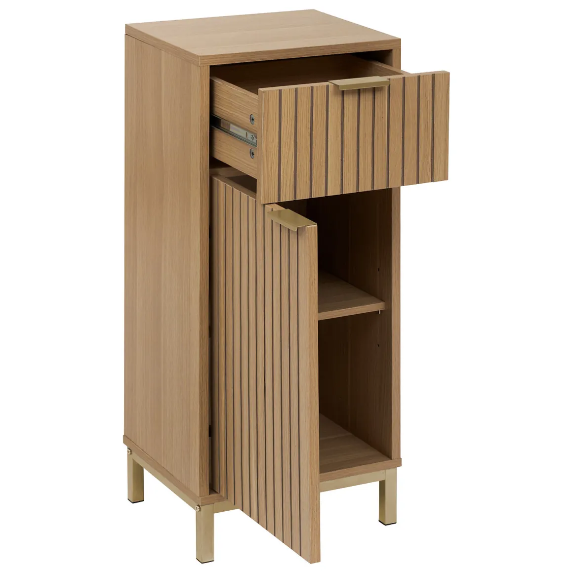 Meuble bas 2 portes, Effet bois naturel