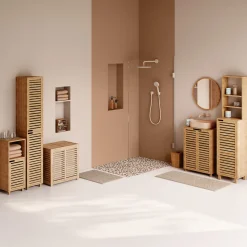 Meuble bas sous lavabo, Bambou